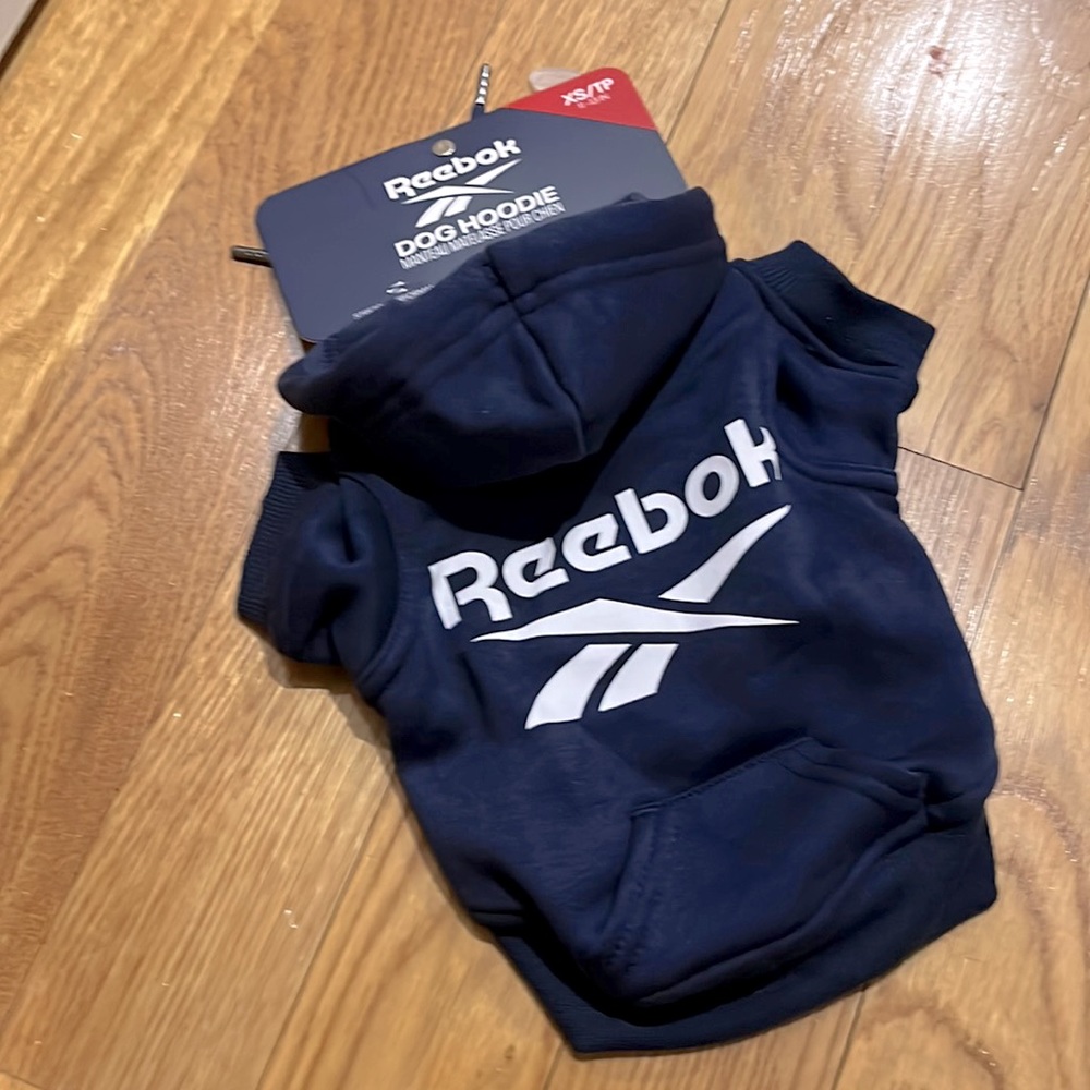 Reebok dog hoodie size xs with tags brand new